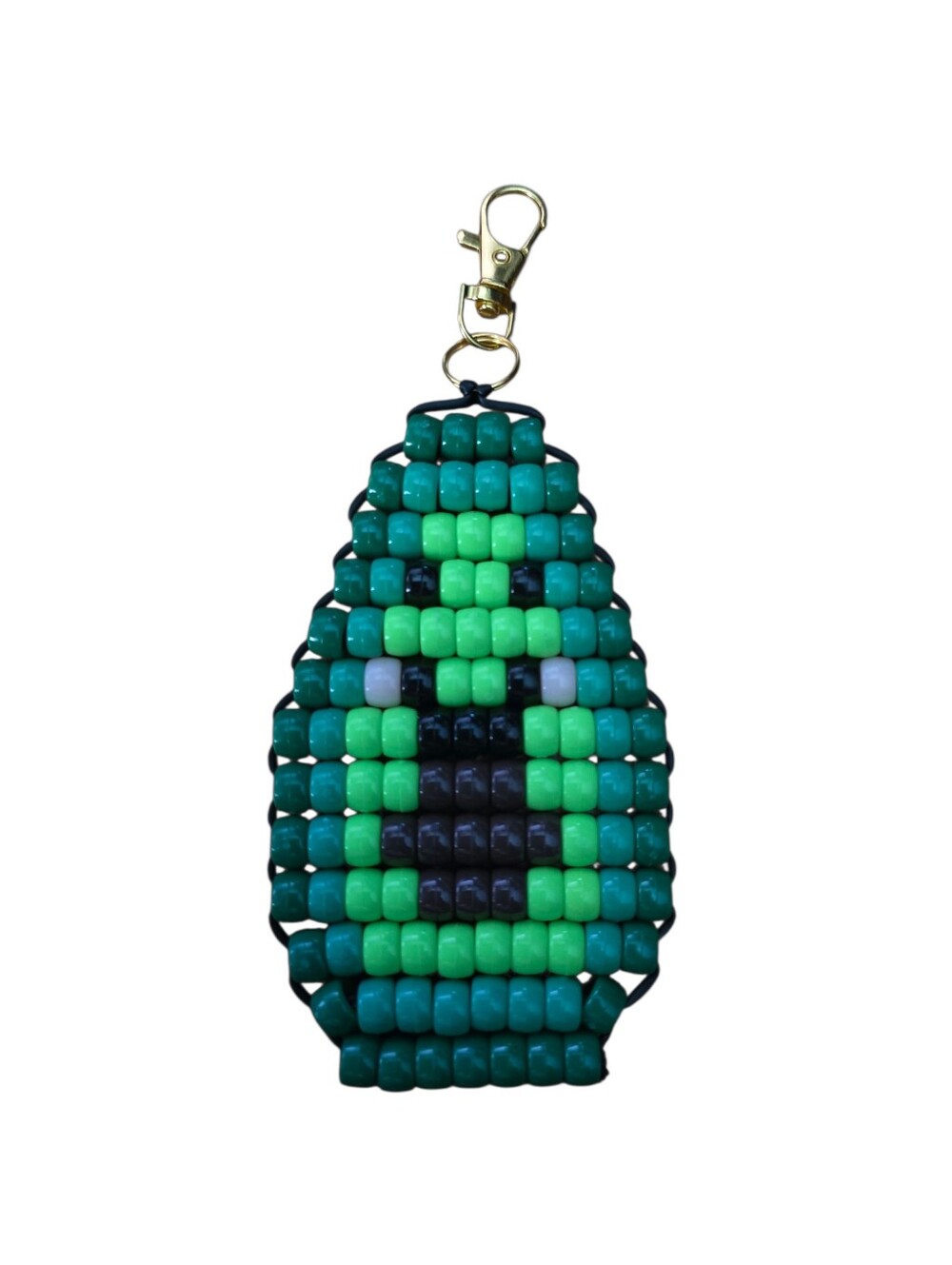 Handmade Avocado Kandi Pony Bead Keychain Decoration Smiley Face Adorable